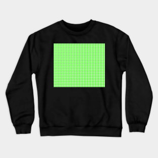 White and Green Houndstooth Crewneck Sweatshirt